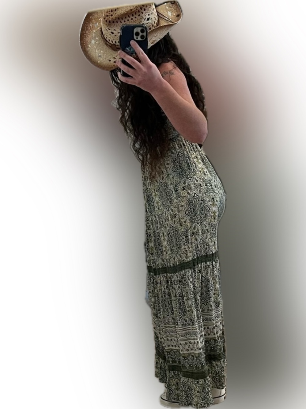Angie Maxi Dress knotted cut out damask - Picture 13 of 16